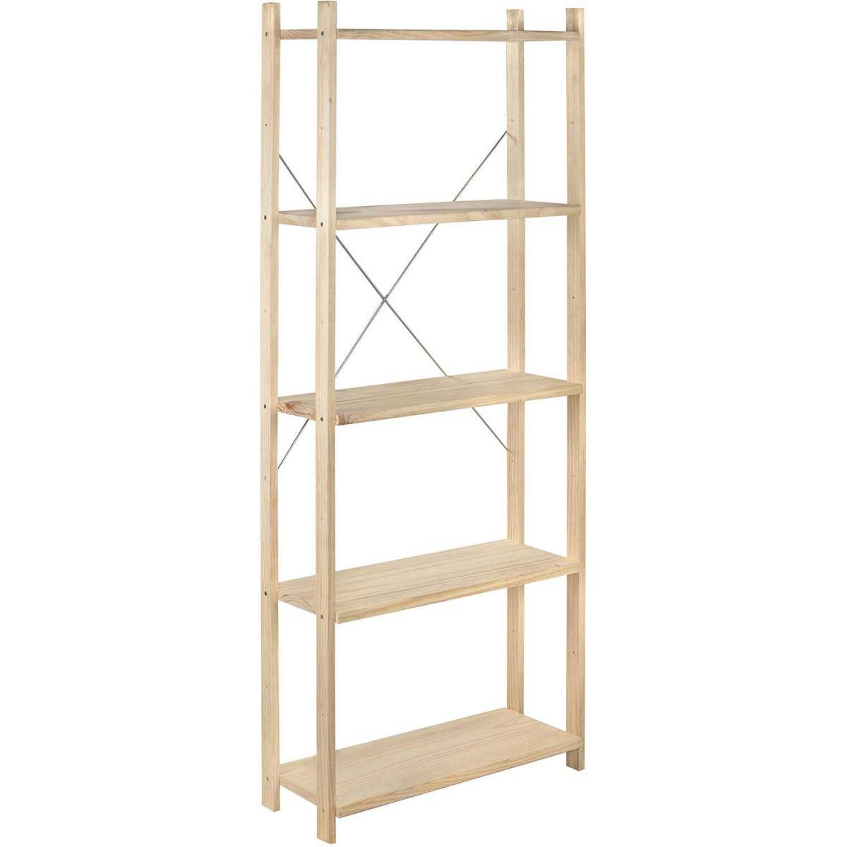 Etagère Natura 5 tablettes et montants à lattes - Image 1