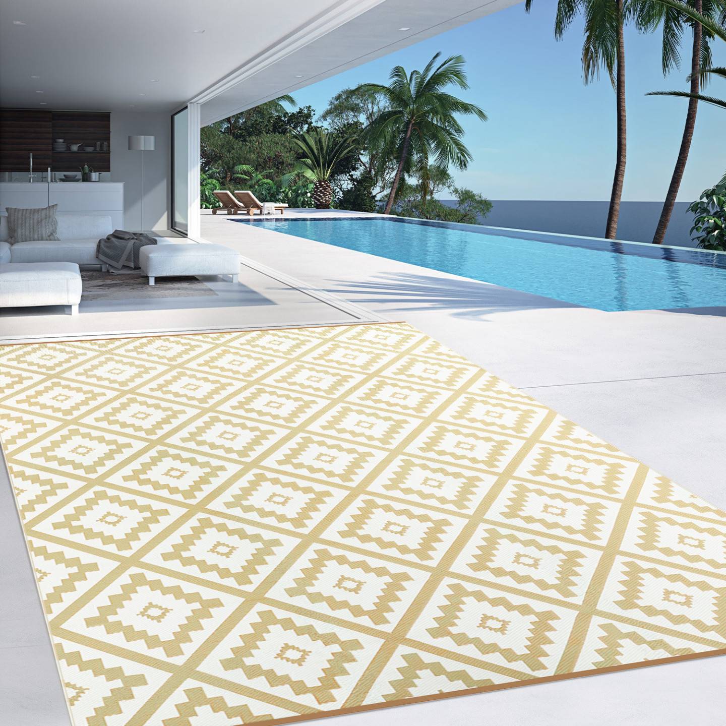 Tapis extérieur BAHAMAS beige 270 x 370 CM - Image 3