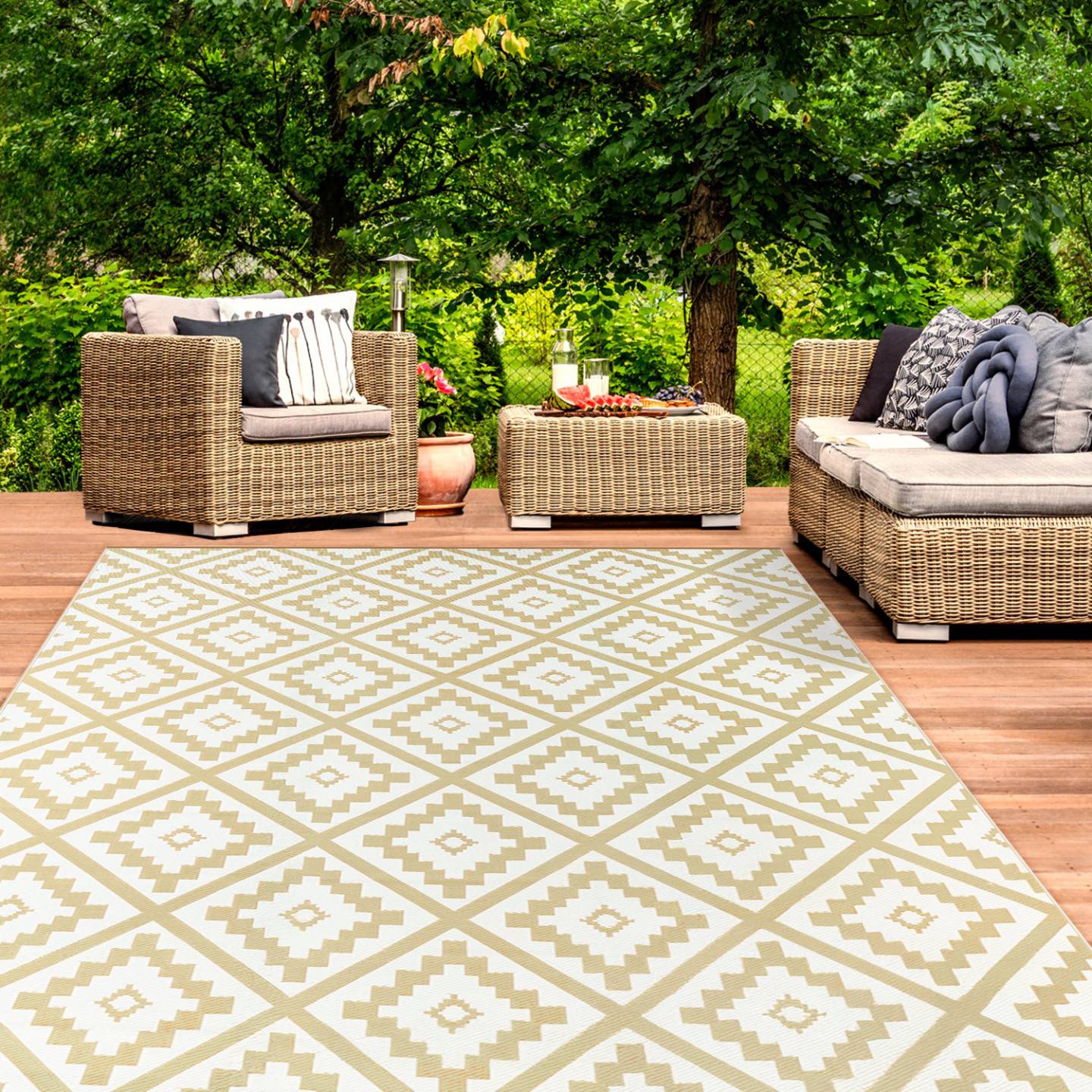 Tapis extérieur BAHAMAS beige 270 x 370 CM - Image 2