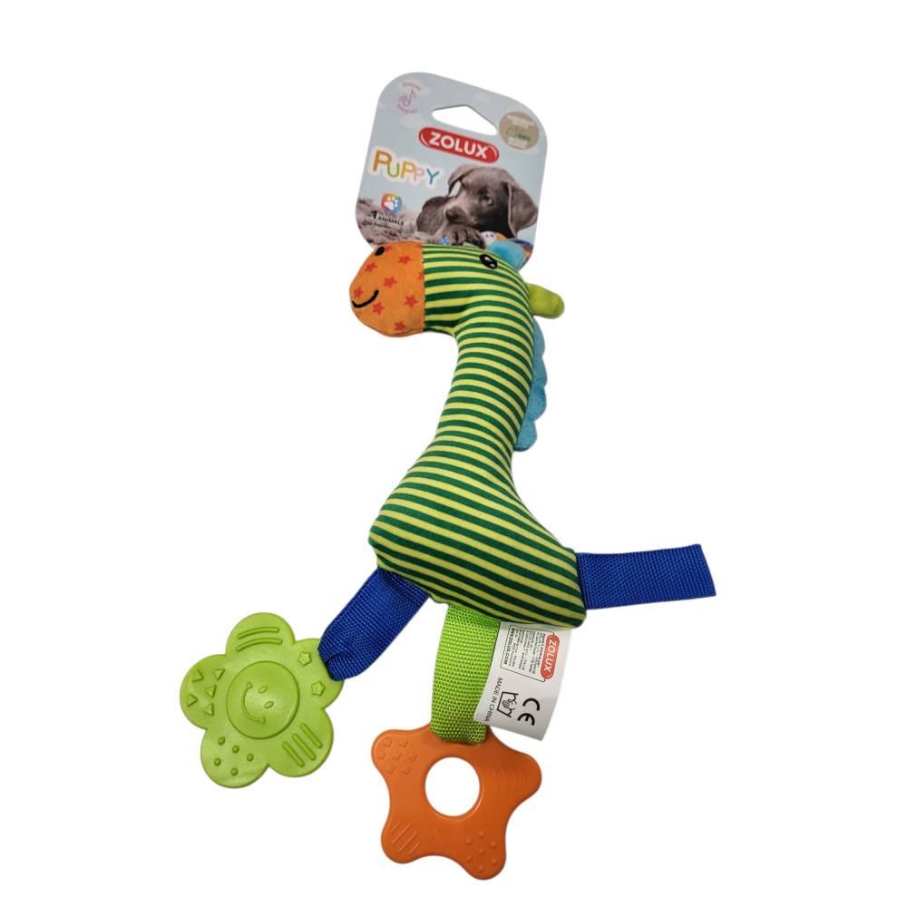 Zolux - Peluche rio girafe vert anneau à mordiller 26 cm PELUCHE pour chiots - Image 7