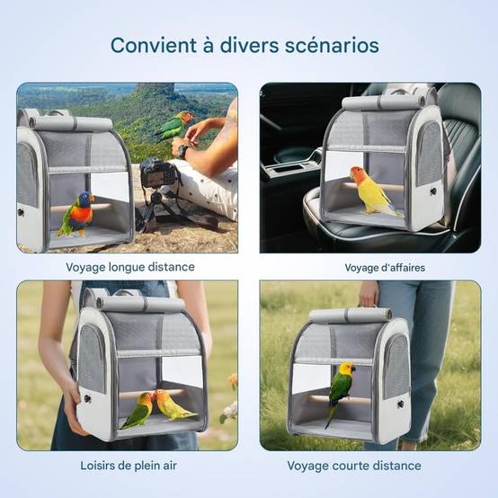 Sac à dos de voyage pour oiseaux et perroquets DtopbuyAge - Image 4