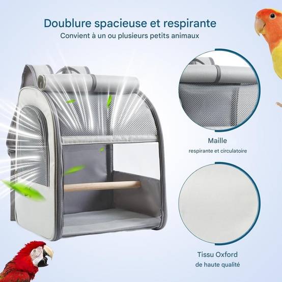 Sac à dos de voyage pour oiseaux et perroquets DtopbuyAge - Image 3