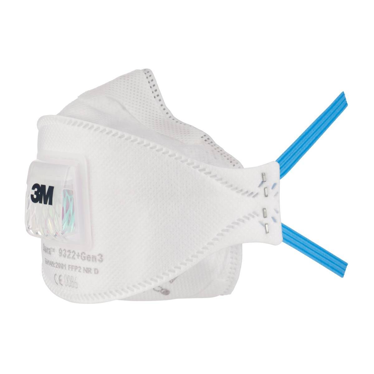 Masque antipoussière FFP2 pliable avec soupape K9322+ - 3M - bte 10 - 7100258909 - Image 1