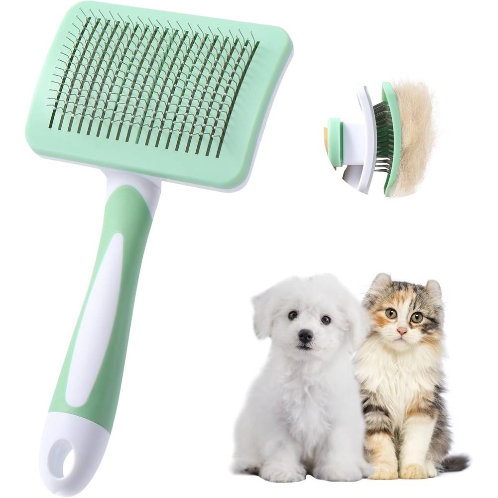 Brosse dépilatoire pour chiens et chats verte  - IntiMeg - Image 1