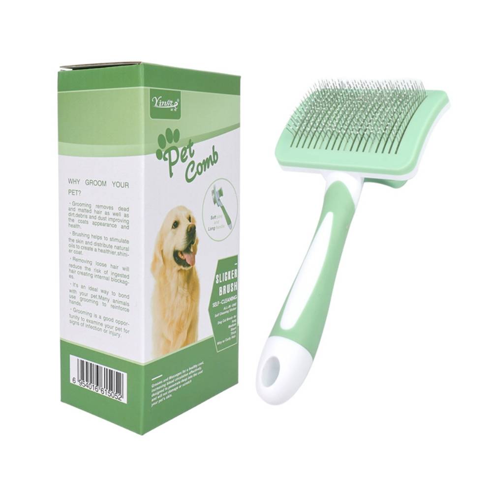 Brosse dépilatoire pour chiens et chats verte - IntiMeg - Image 5