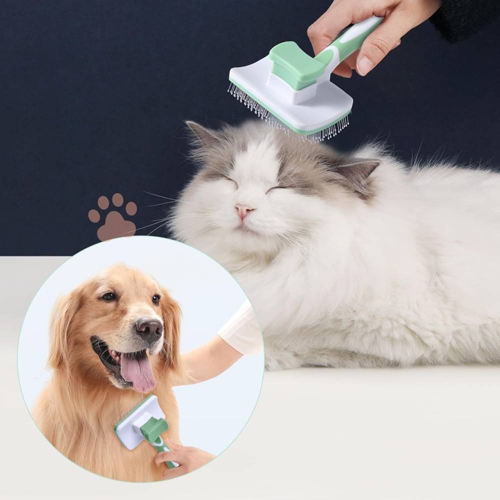 Brosse dépilatoire pour chiens et chats verte  - IntiMeg - Image 3