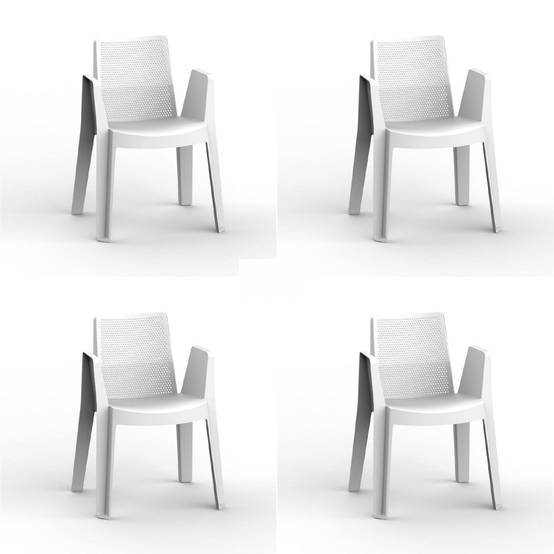 Garbar - Fauteuils Play garbar plastique blanc (Lot de 4) - Image 1