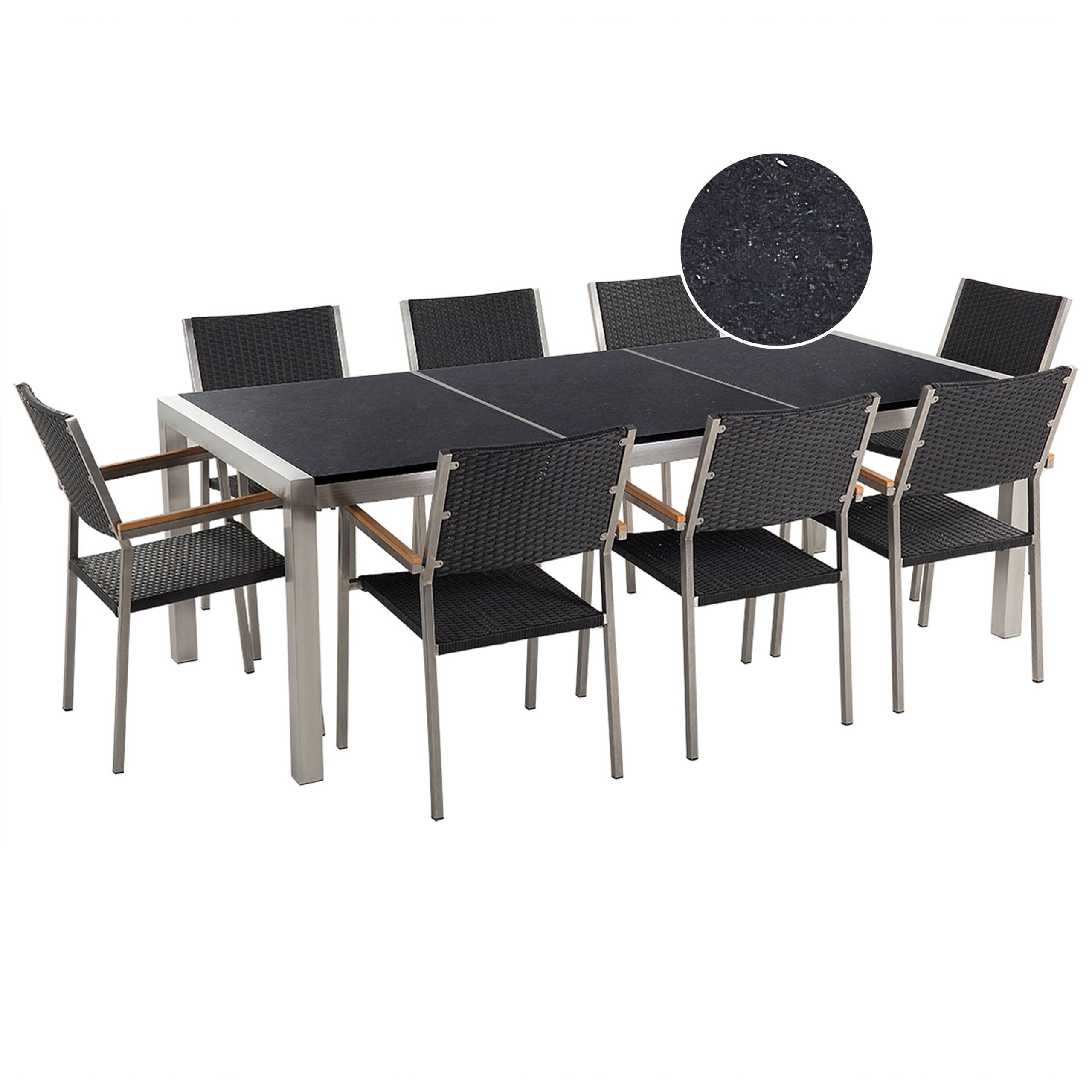 Beliani - Set de salle à manger Granit Noir GROSSETO Beliani - Image 1