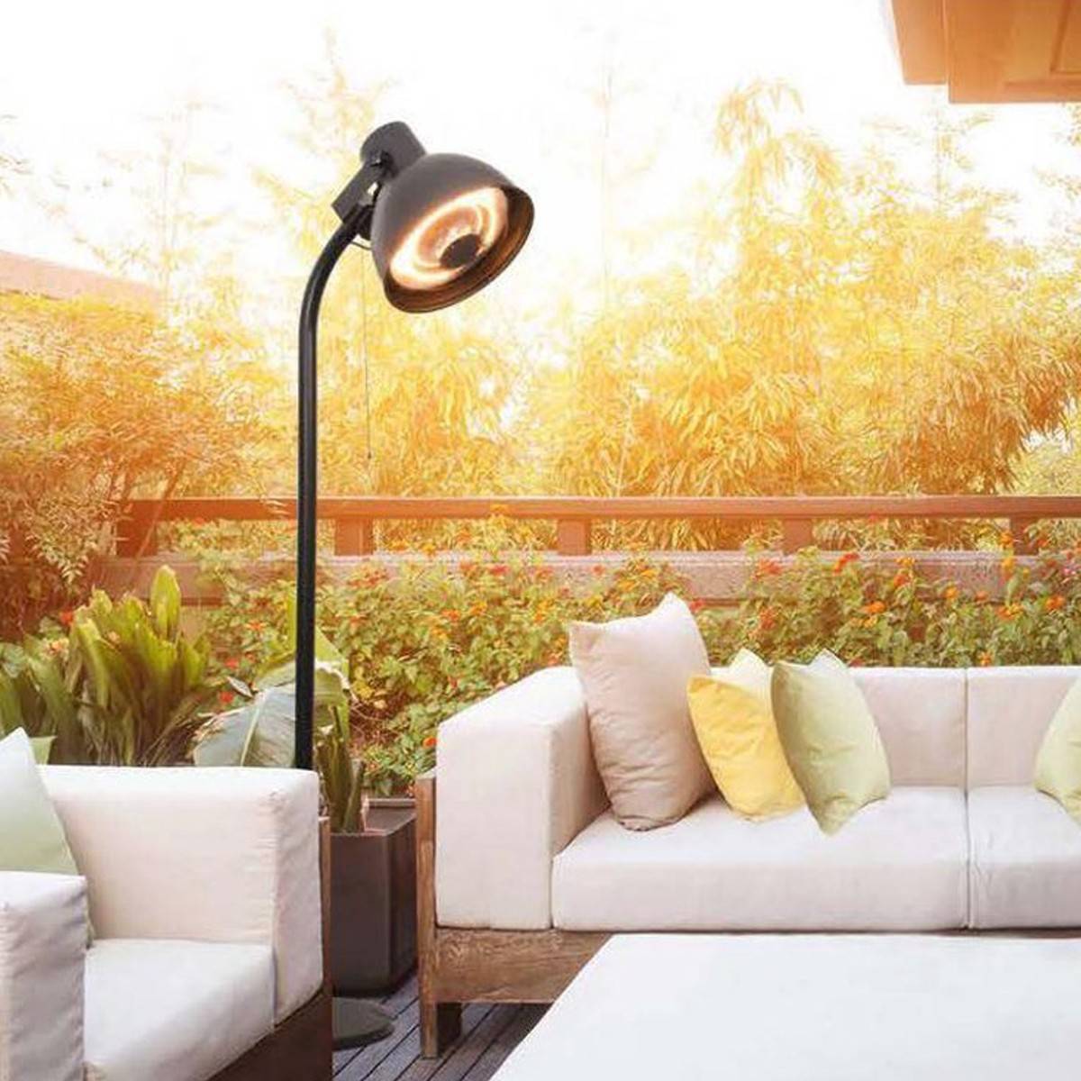 Parasol chauffant électrique 2000W Chauffage Exterieur Terrasse Infrarouge Quartz Hauteur 2.15m Inclinable et Orientable KEMPER - Image 3