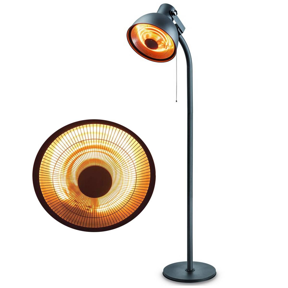 Parasol chauffant électrique 2000W Chauffage Exterieur Terrasse Infrarouge Quartz Hauteur 2.15m Inclinable et Orientable KEMPER - Image 2