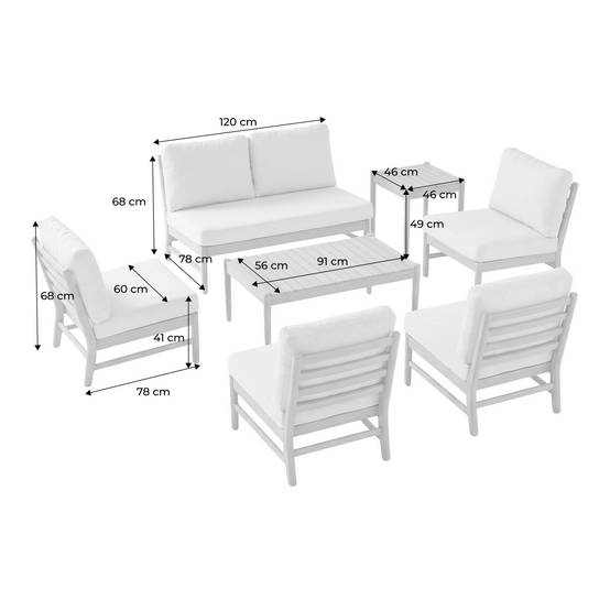 sweeek - Salon de jardin bois d'acacia naturel 6 places beige - Lunari | sweeek - Image 3