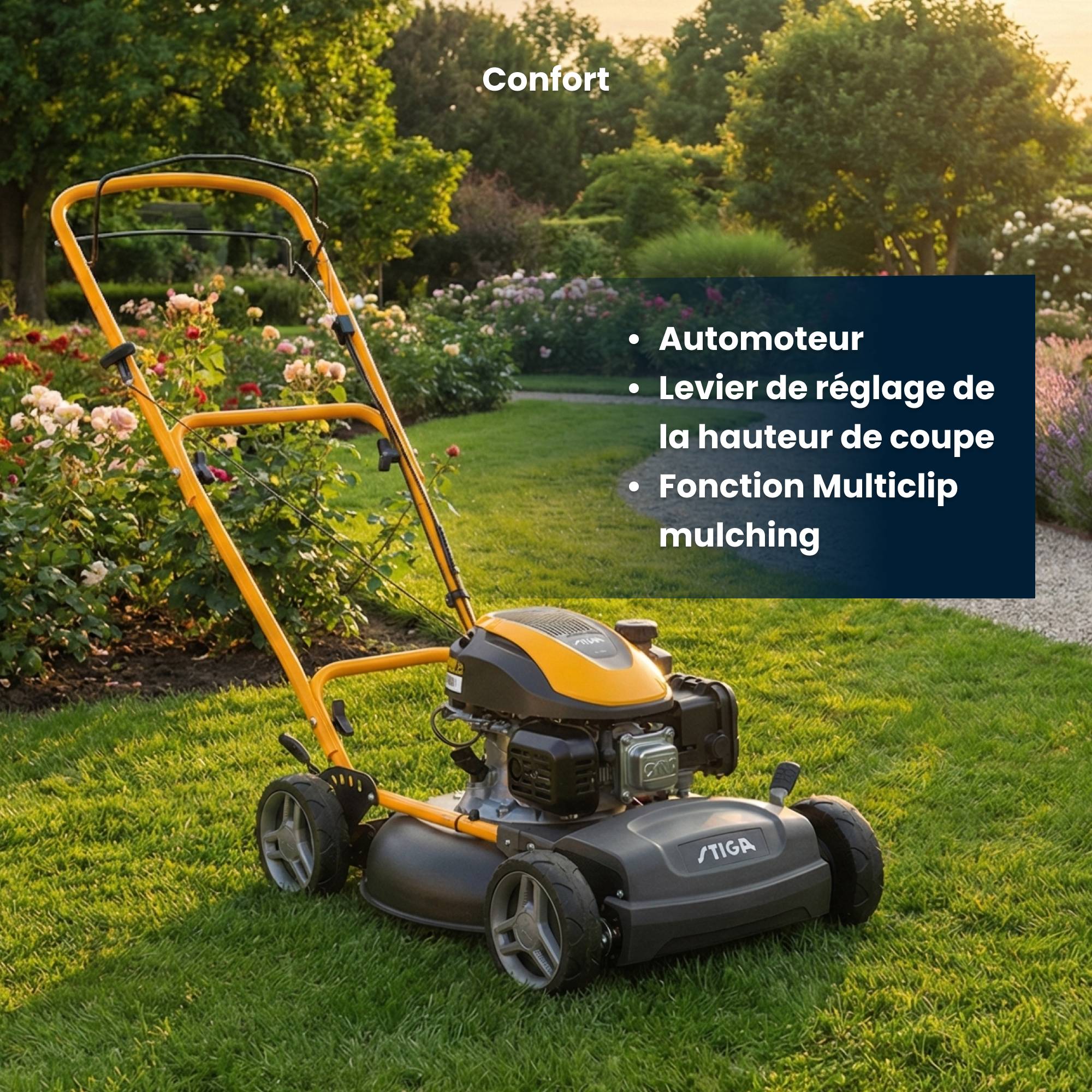 Stiga - Tondeuse MULTICLIP 47 S, 123 cm³, largeur 45 cm, mulching - STIGA - Image 6