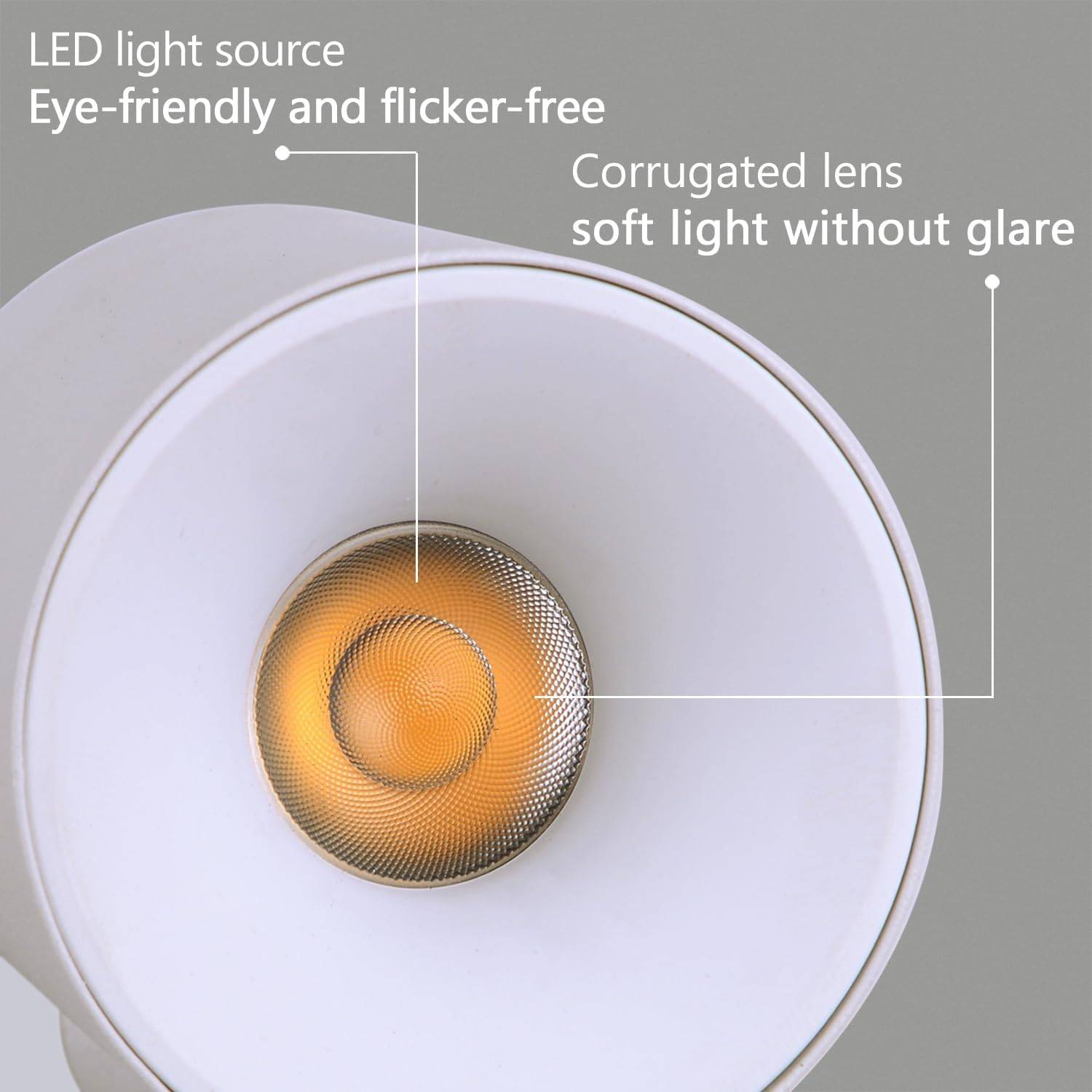 8 in 1 - Applique Murale Intérieur LED 5W Tactile Dimmable Rotatif 350° 3000K Blanc Chaud pour Salon Chambre Escalier Couloir Bureau Blanc - Image 4