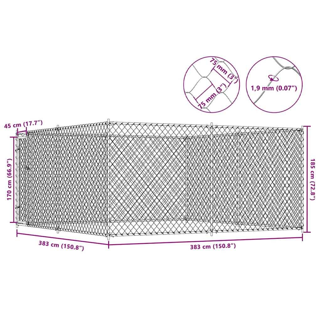 Vidaxl - Chenil extérieur pour chiens 383x383x185 cm vidaXL 145028 - Image 3