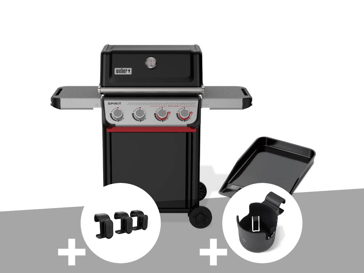 Weber - Barbecue à gaz Spirit E-425 mix plancha émaillée + Crochets pour accessoires  + Support pour boisson  - Weber - Image 1