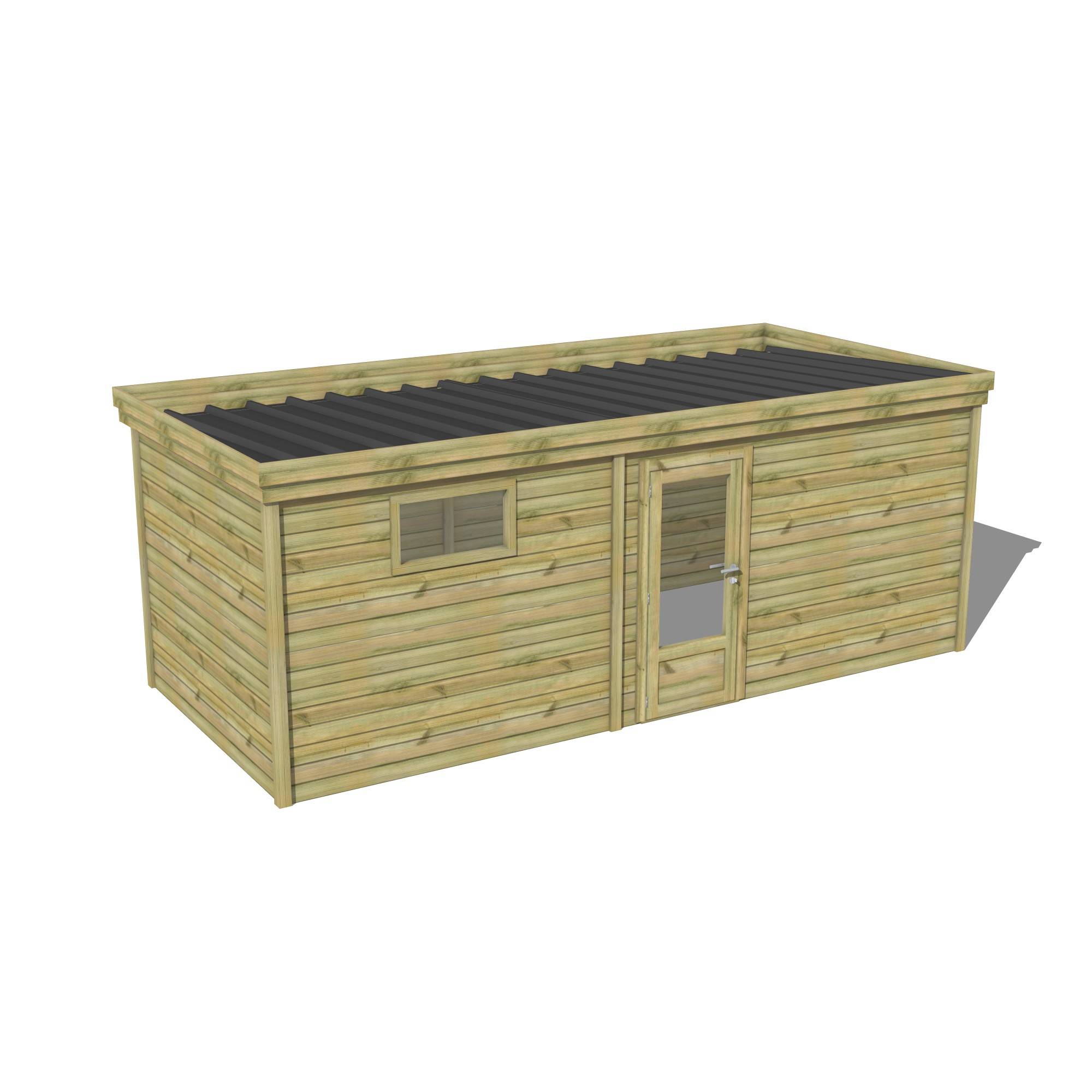 Abri Français - ABRI DE JARDIN bois Pin traité autoclave 27mm - 5,995x2,64m / 16m2 - Bac acier - Abri Français - Image 1