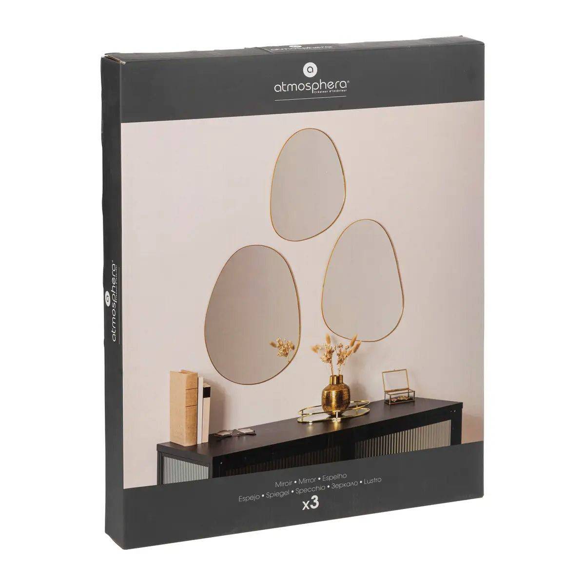 Lot de 3 Miroirs Organisateurs "Lida" 47cm Or - Image 6