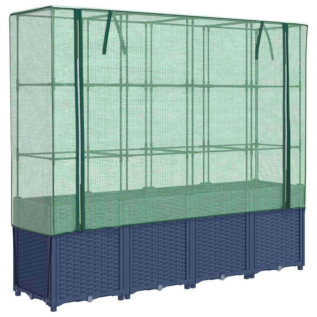 PANGIVO - Carré potager surélevé PP bleu-gris avec housse PE 160 x 40 x 153 cm - PANGIVO - Image 2