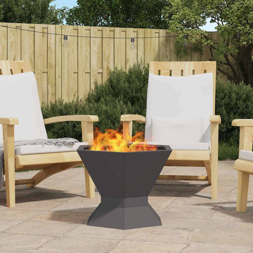 ComfortXL - Brasero hexagonal en acier pour jardin chauffage extérieur Noir 50x40cm – ComfortXL Outdoor Living - Image 1