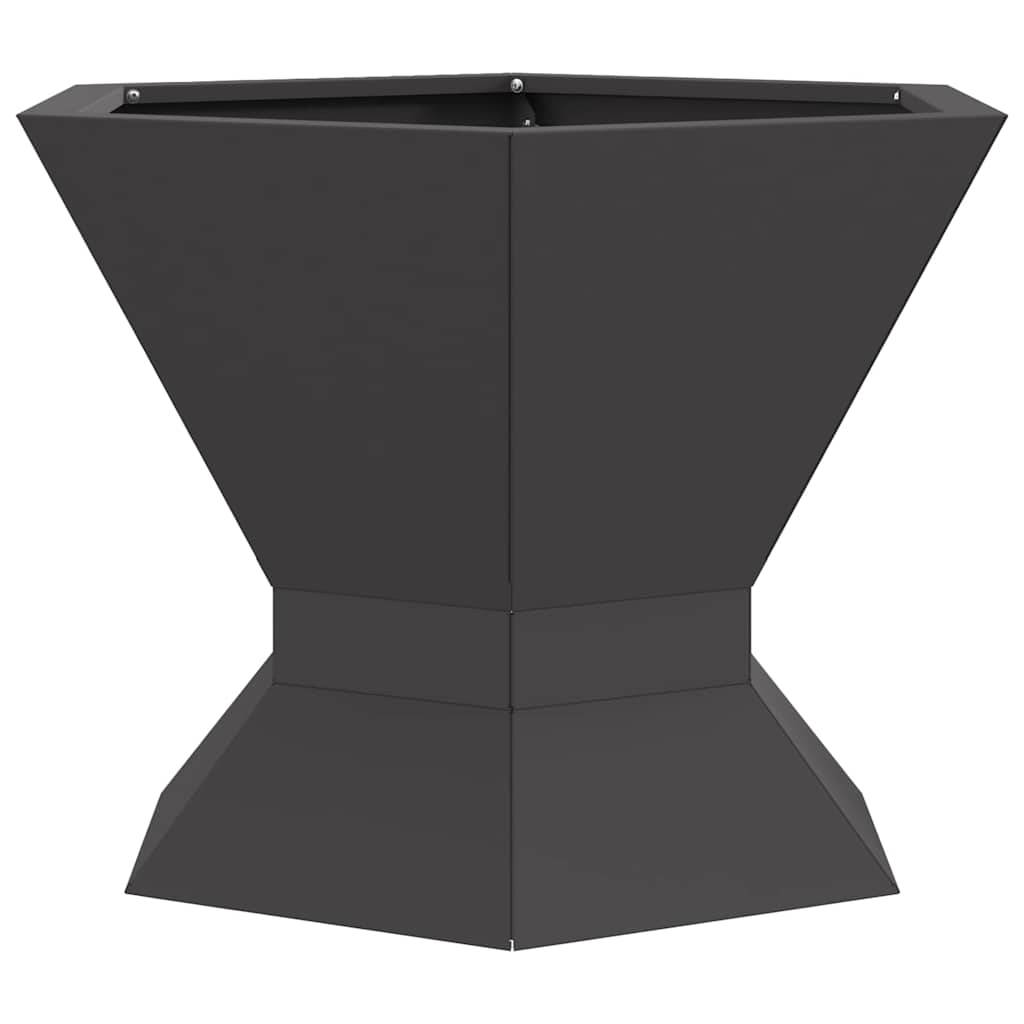 ComfortXL - Brasero hexagonal en acier pour jardin chauffage extérieur Noir 50x40cm – ComfortXL Outdoor Living - Image 2