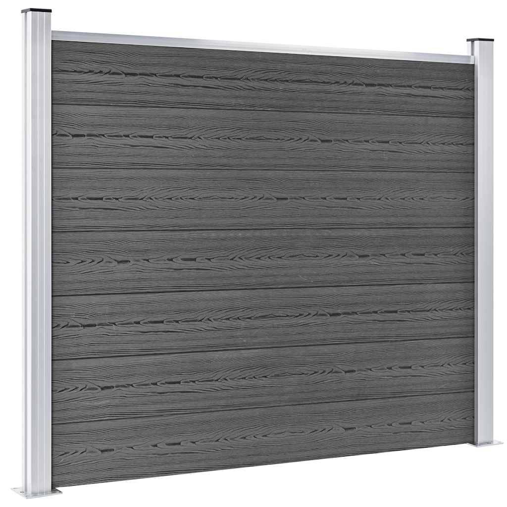 PANGIVO - Ensemble de panneau de clôture WPC Noir 353 x 146 cm - PANGIVO - Image 4