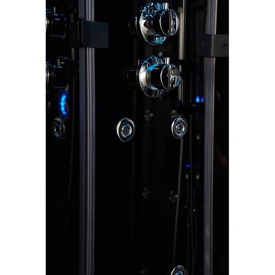Cabine douche hammam XDUAL 160 BLACK Archipel® - 160x90 cm - Image 5
