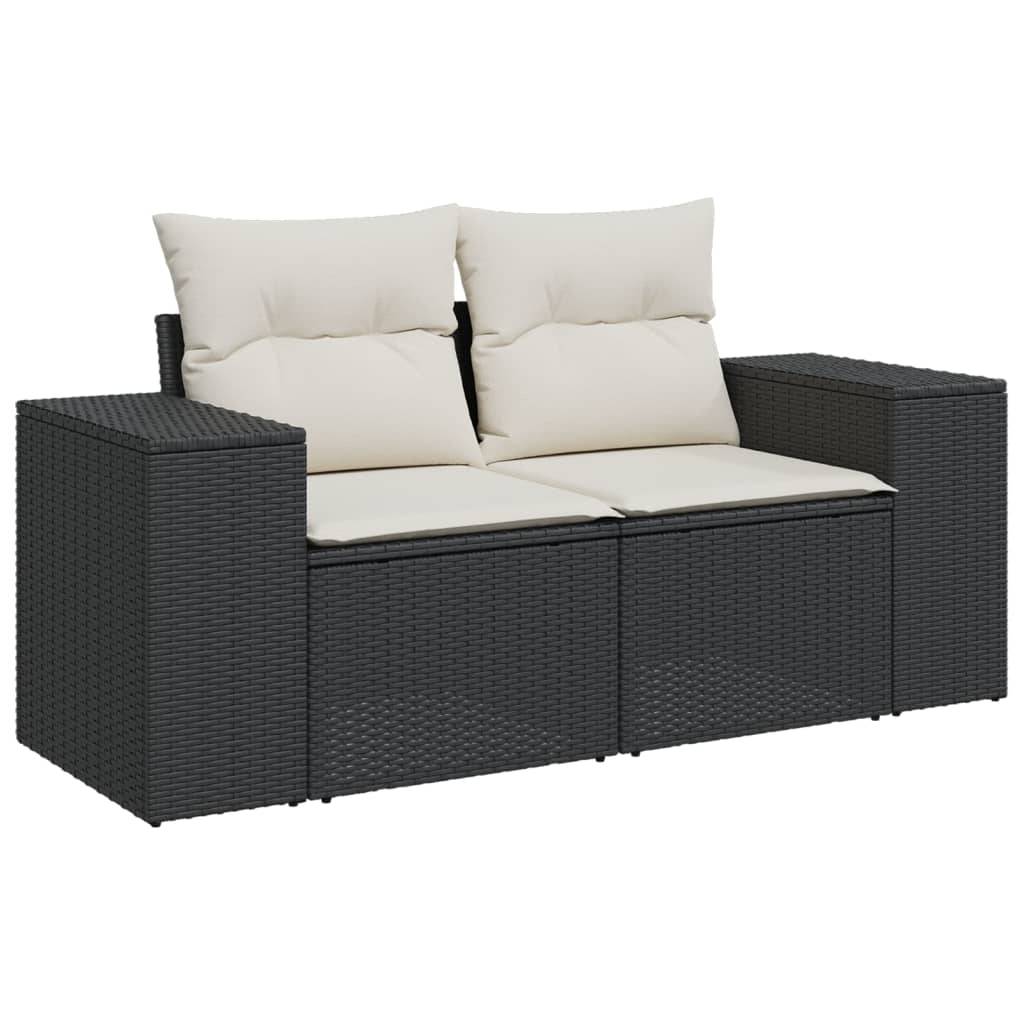 Vidaxl - Salon de jardin 5 pcs avec coussins noir résine tressée vidaXL 3222475 - Image 6