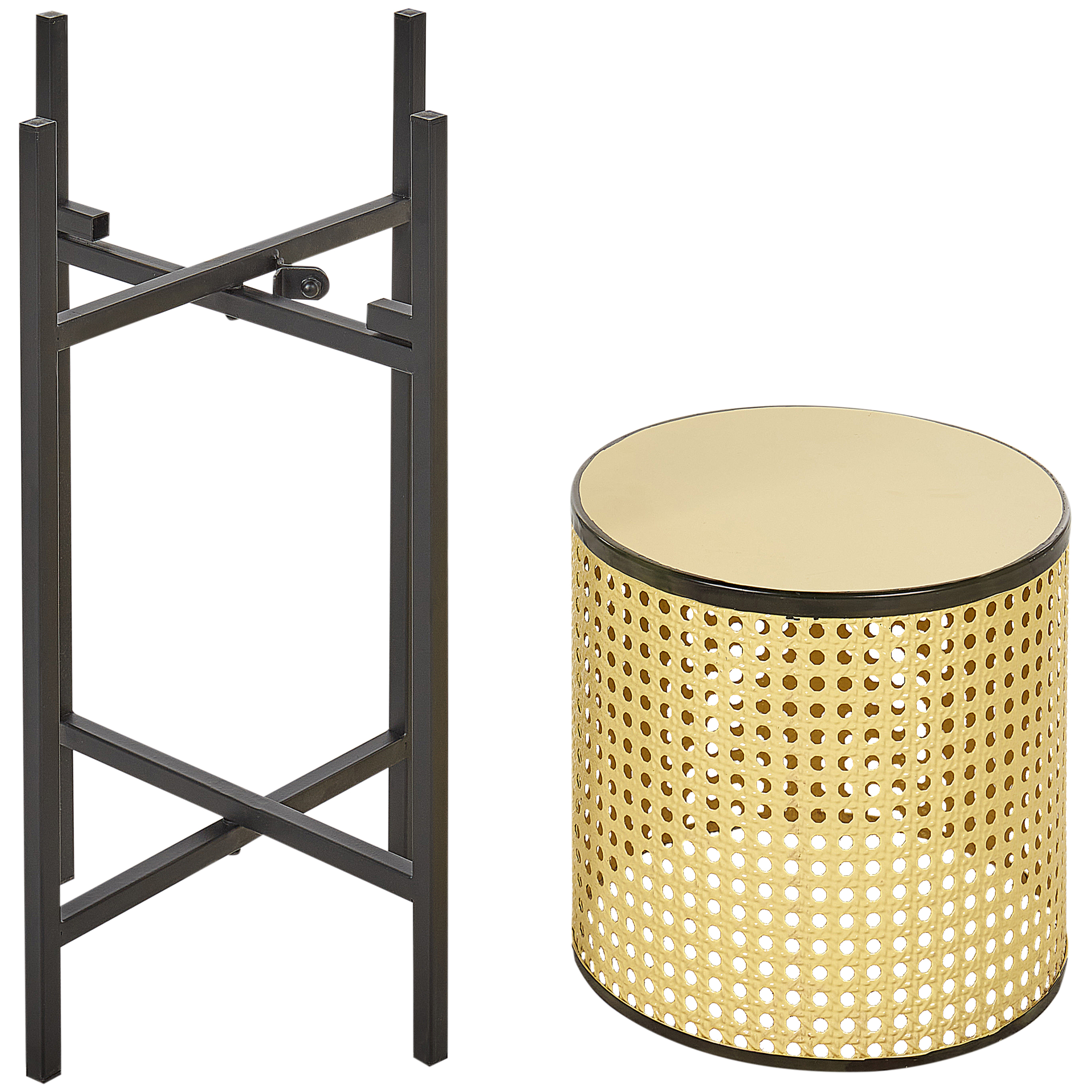 Cache-pot d'intérieur Métal Beige FALLOPIA - Beliani - Image 3