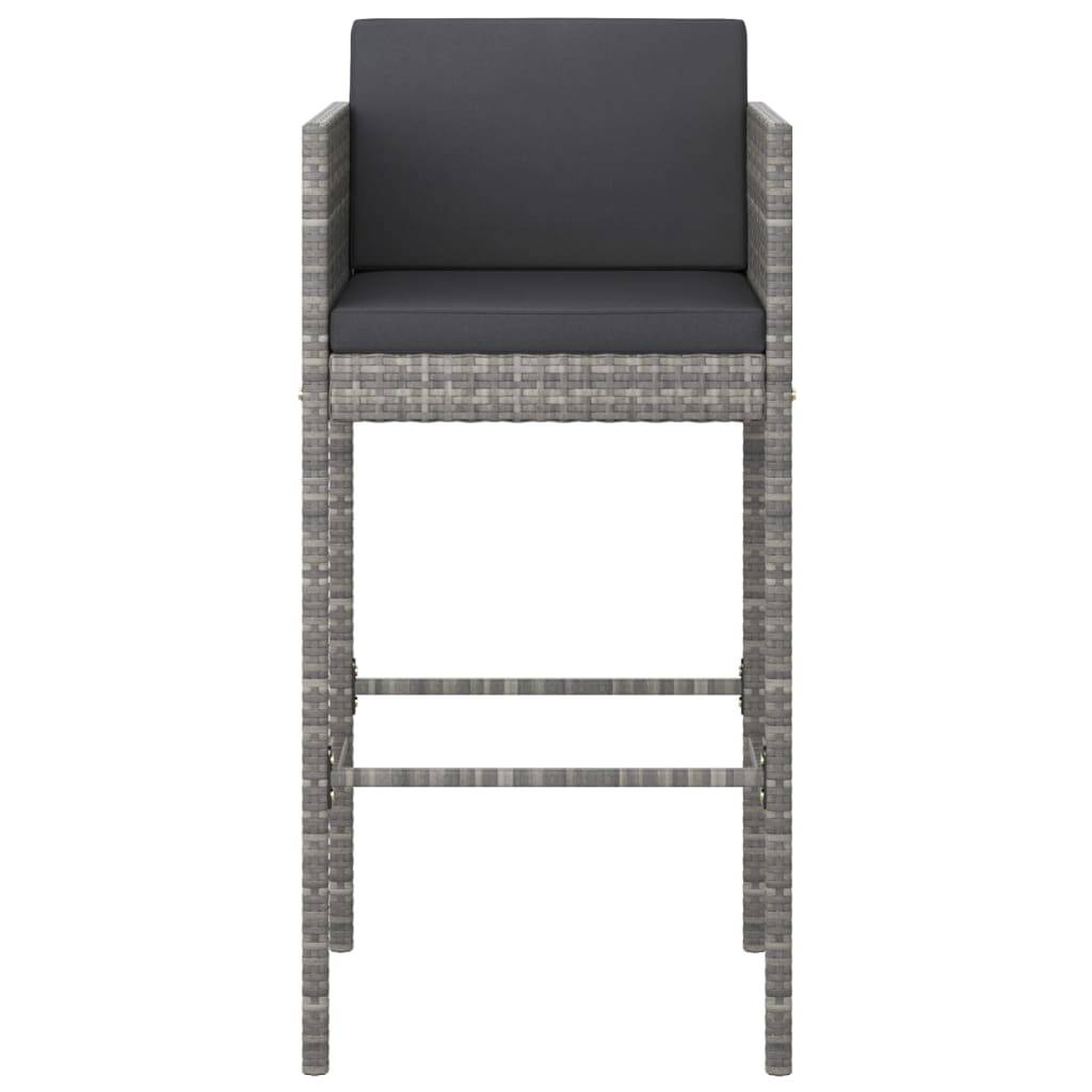 Helloshop26 - Ensemble de bar de jardin 5 pièces et coussins résine tressée gris - Image 3