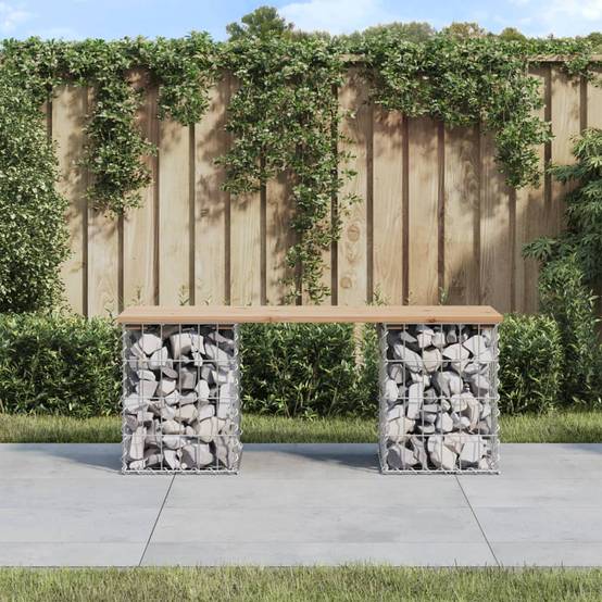 Vidaxl - Banc de jardin design de gabion 103x31x42 cm bois massif de pin vidaXL 834329 - Image 1