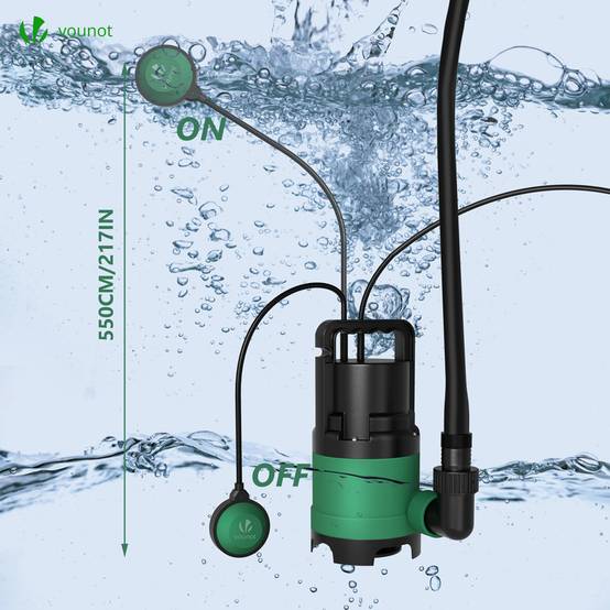 Pompe evacuation pour eaux chargees 8000L/H profondeur 7m vert - Image 5