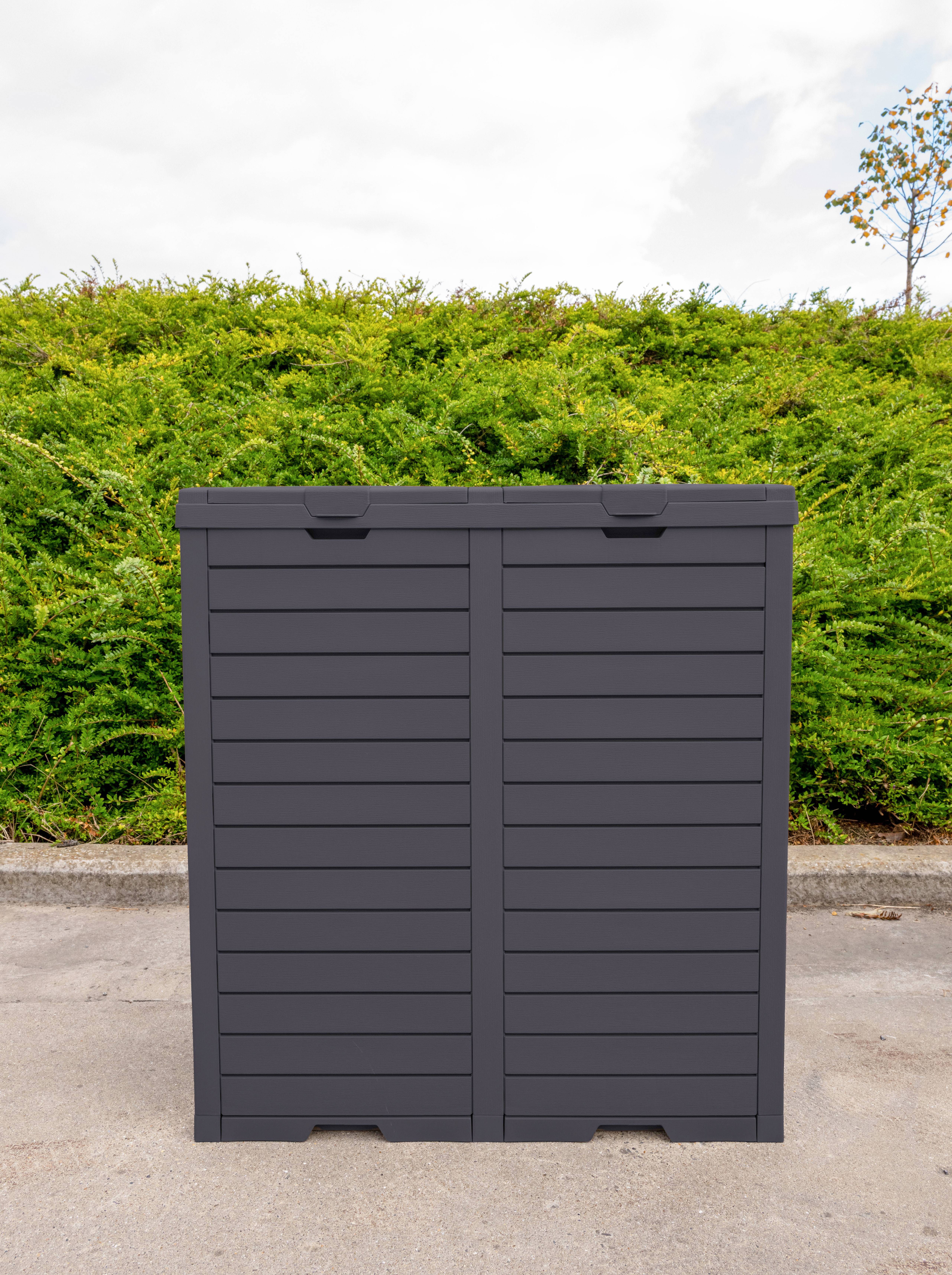 Practo Garden - Poubelle extérieure 236L avec double couvercle - PRACTO GARDEN - Image 7