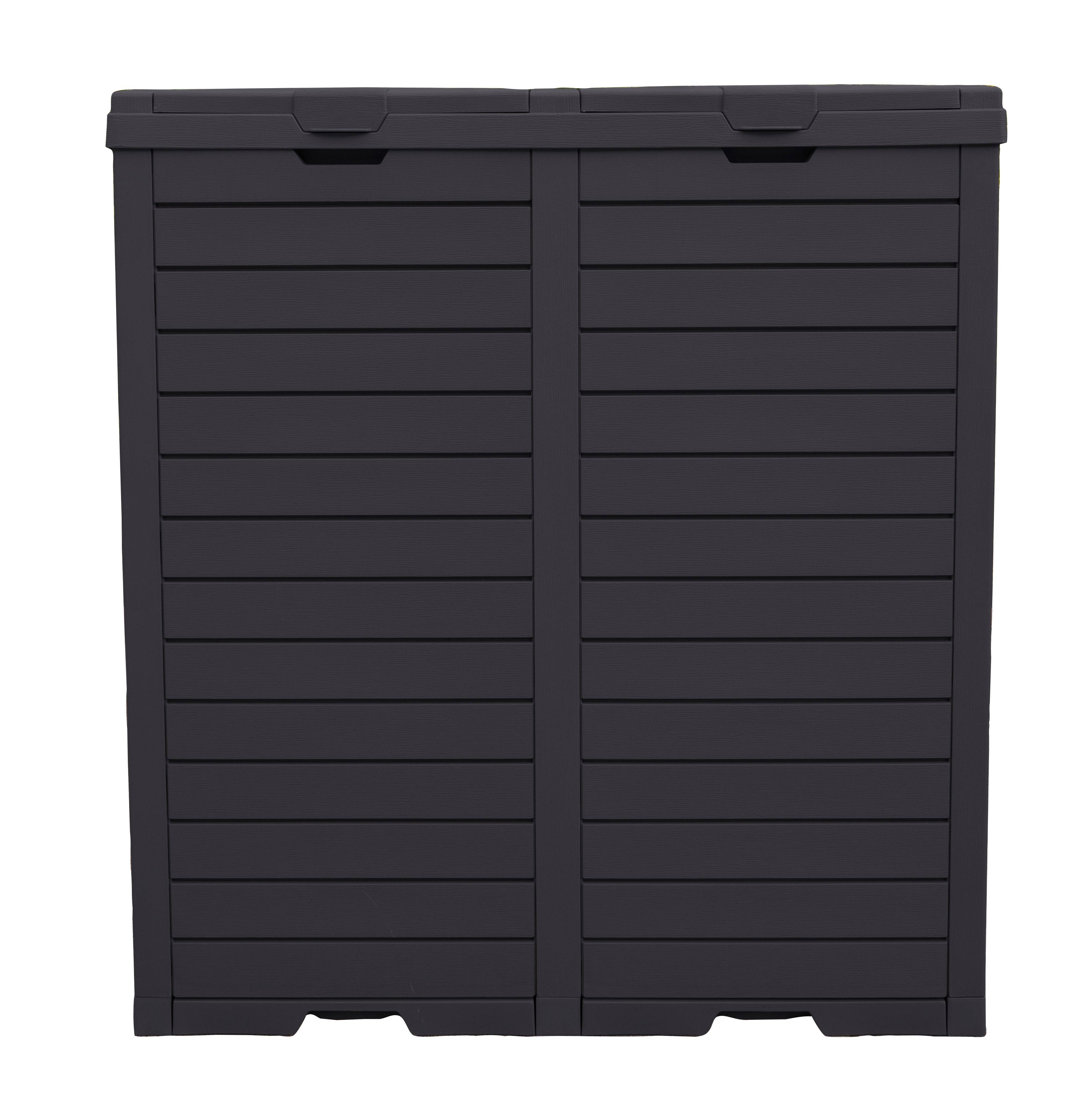 Practo Garden - Poubelle extérieure 236L avec double couvercle - PRACTO GARDEN - Image 1