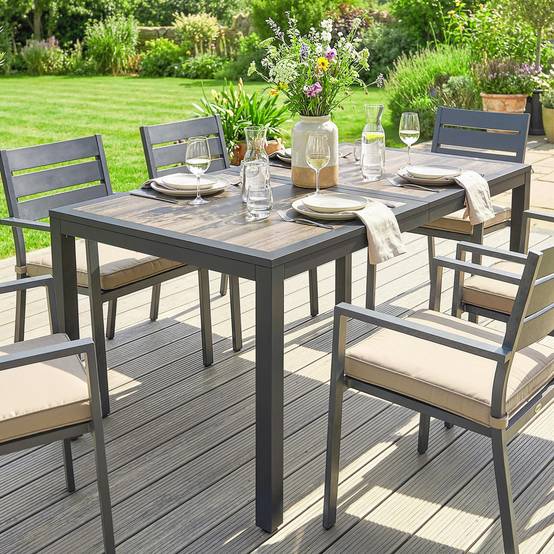 PANGIVO - Table de jardin acier gris foncé 140 x 80 x 72 cm - PANGIVO - Image 9