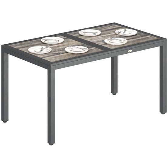 PANGIVO - Table de jardin acier gris foncé 140 x 80 x 72 cm - PANGIVO - Image 1
