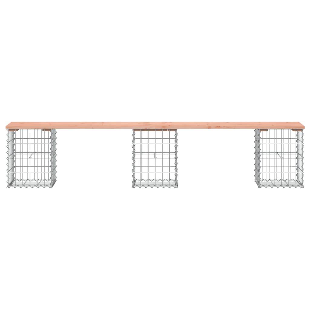 Maison Chic - Banc de jardin - Banc d'extérieur - Banquette design gabion 203x31x42cm bois massif de douglas - Image 3