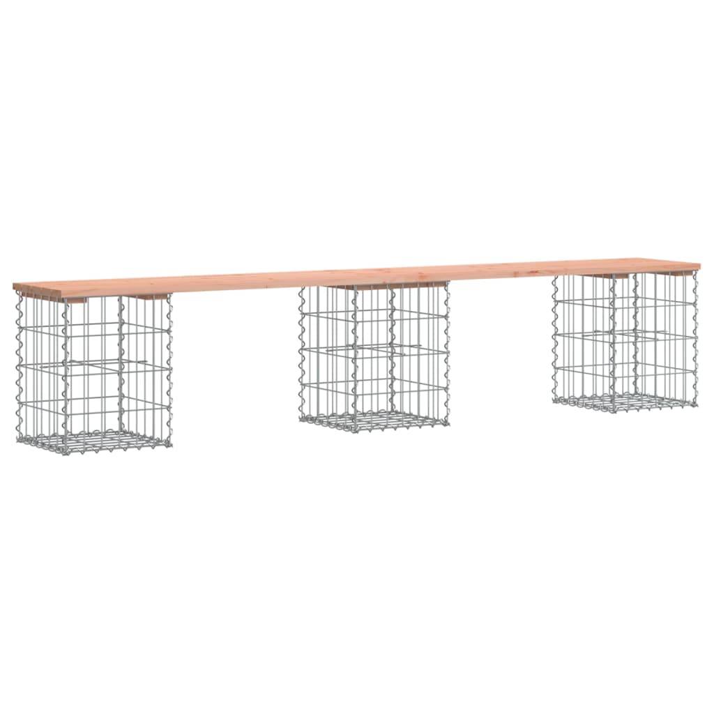 Maison Chic - Banc de jardin - Banc d'extérieur - Banquette design gabion 203x31x42cm bois massif de douglas - Image 1