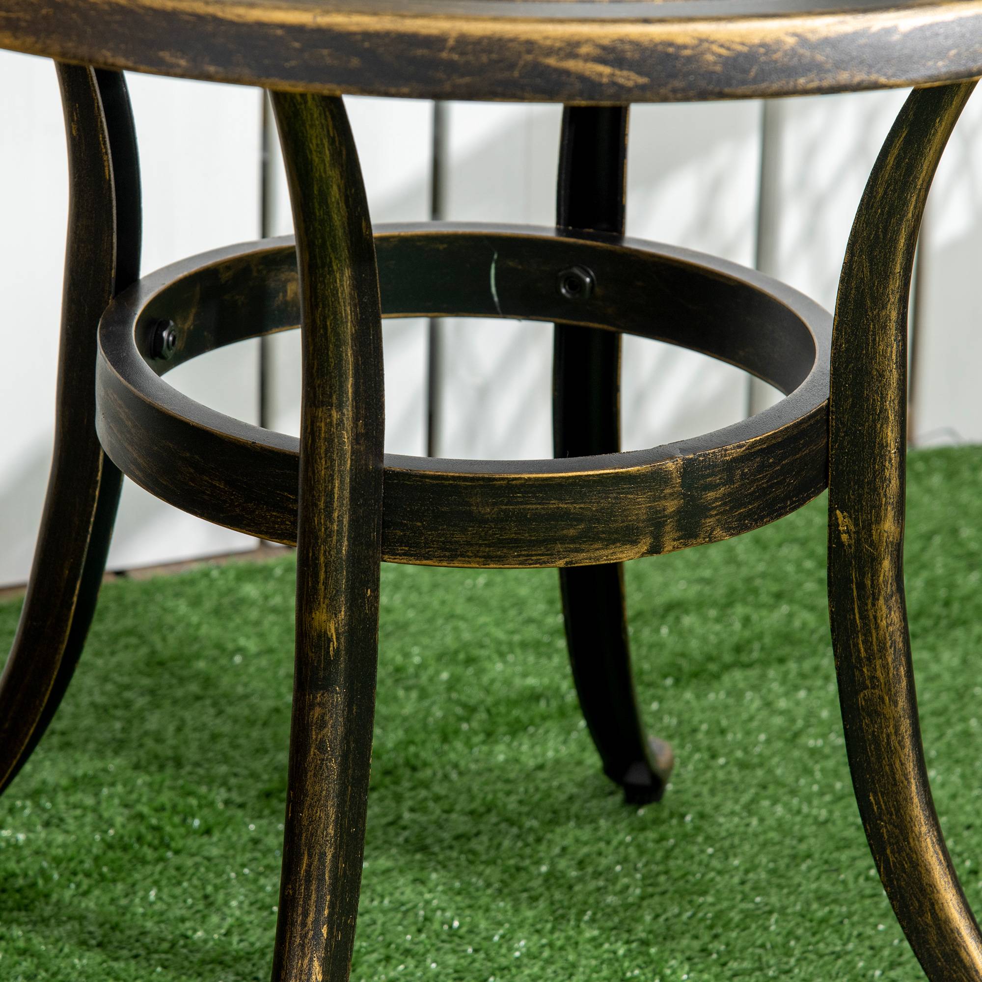 Table d’appoint de jardin Ø60x52,5 cm en aluminium moulé, résistante aux intempéries, charge 60 kg - Image 10