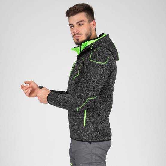 North Ways - taille m - lynx - gilet de travail - 1398 noir chiné , vert fluo - Image 5
