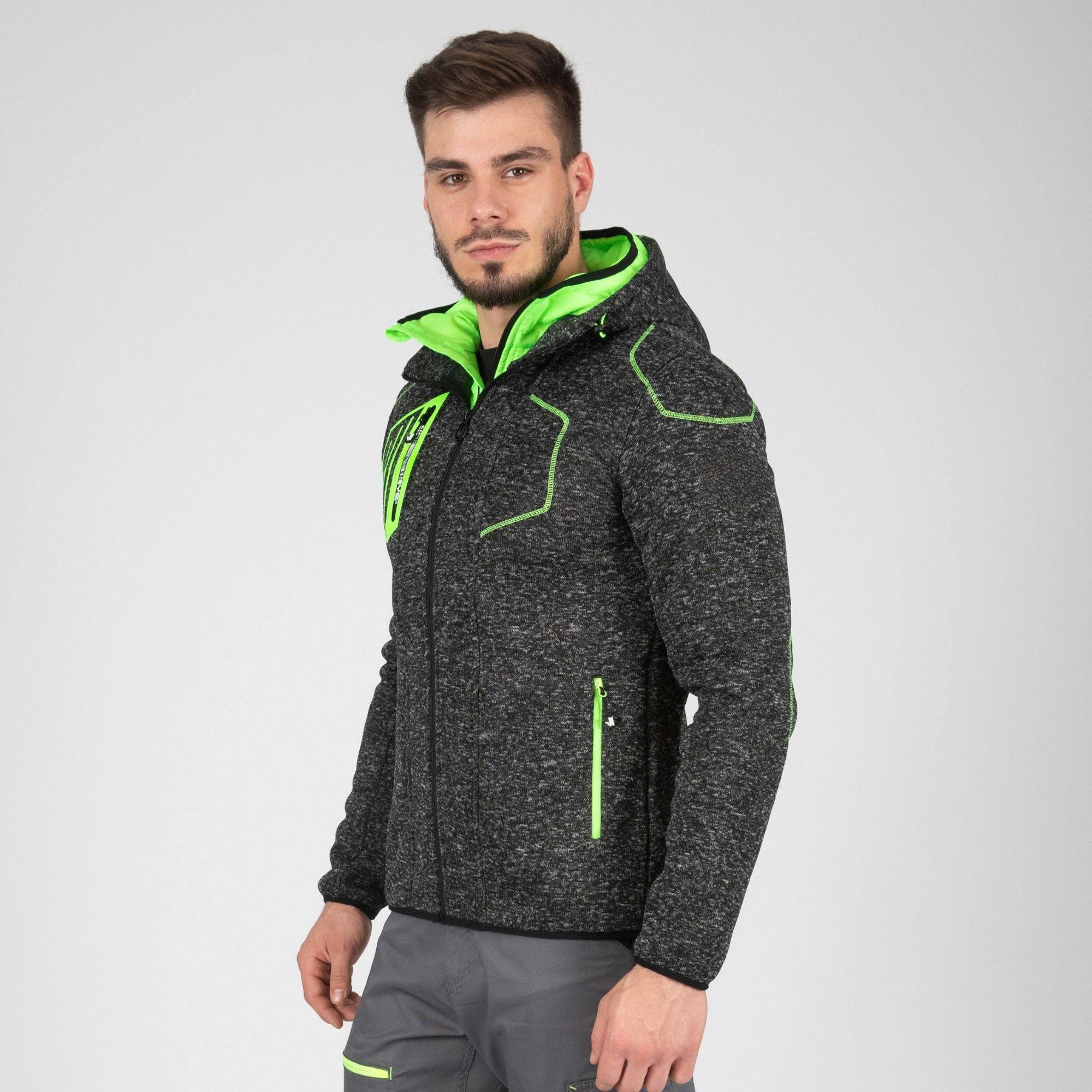 North Ways - taille m - lynx - gilet de travail - 1398 noir chiné , vert fluo - Image 1