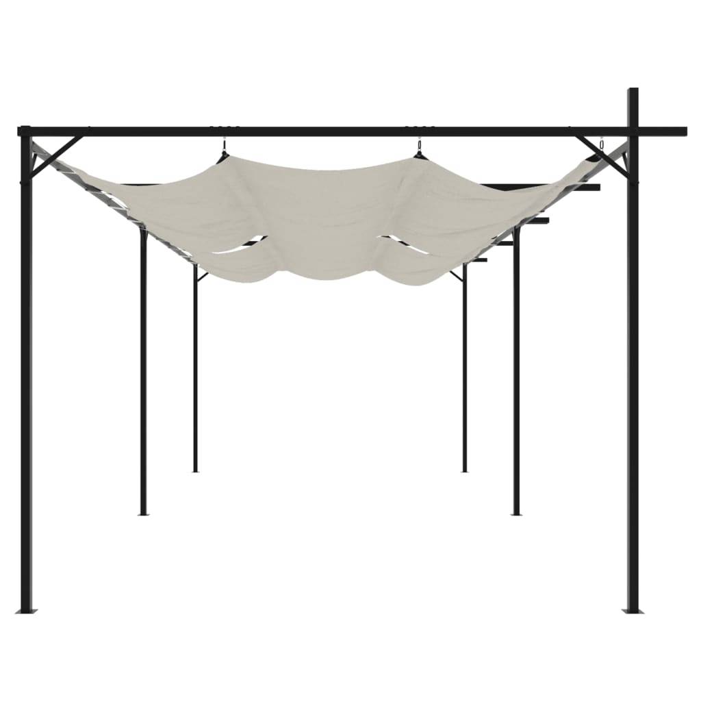 ComfortXL - Très Grande Pergola Aluminium Toile Rétractable Protection Solaire pour Jardin Crème 589x292 cm – ComfortXL Outdoor Living - Image 4