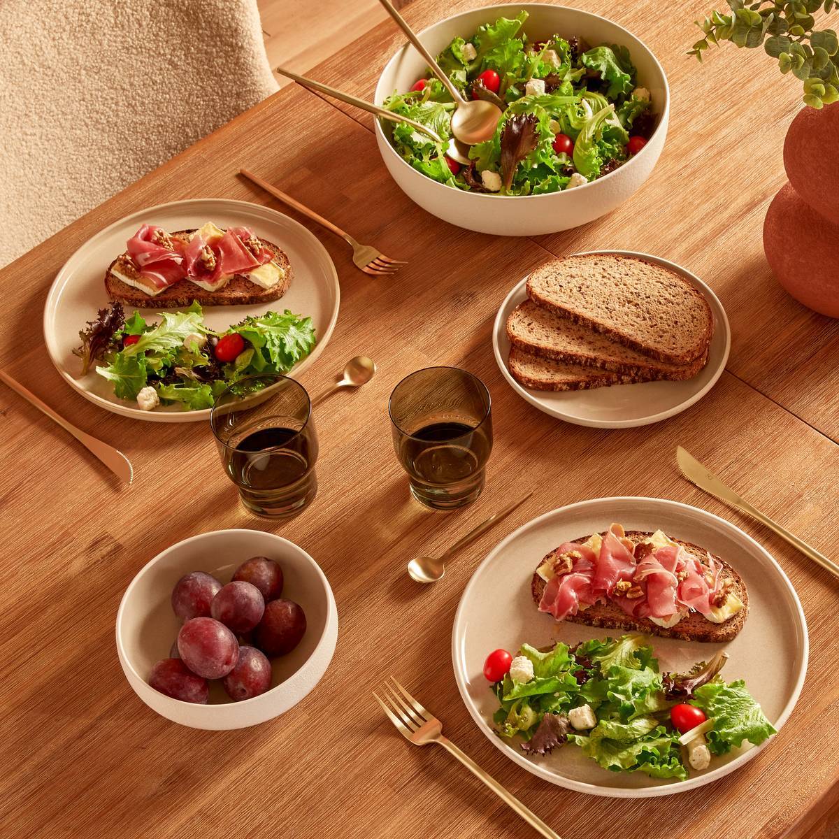 Atmosphera - Lot de 4 assiettes plates Chiara beige - Atmosphera Créateur d'intérieur - Image 1