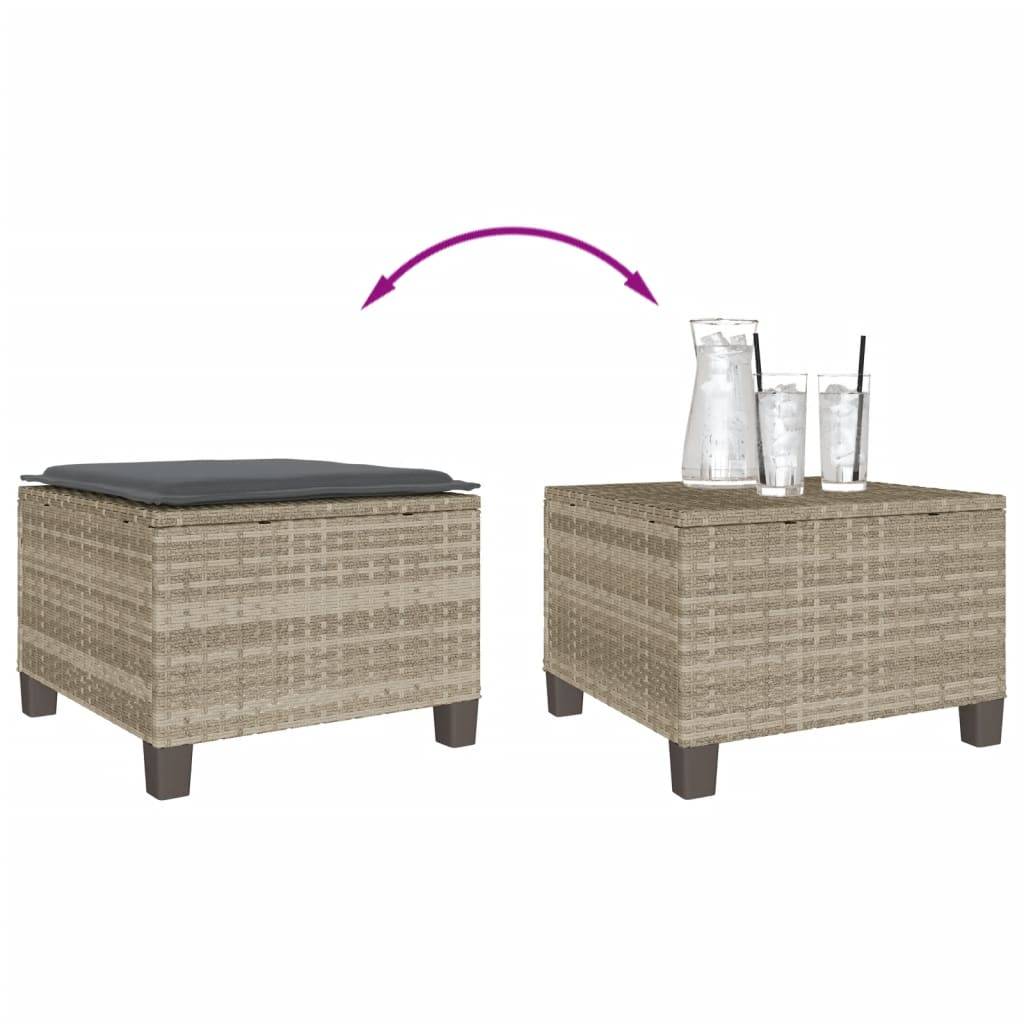 Ensemble de bistro 3 pcs | Mobilier d'extérieur et coussins gris clair résine tressée Maison Chic - Image 9
