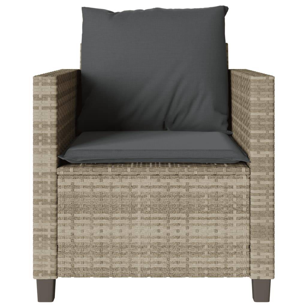 Ensemble de bistro 3 pcs | Mobilier d'extérieur et coussins gris clair résine tressée Maison Chic - Image 5