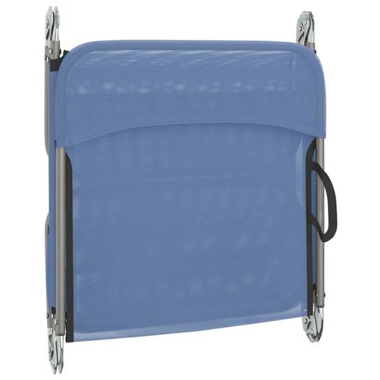 Maison Chic - Lot de 2 Bain de soleil pliables - Transats - Chaises longues bleu textilène et acier - MEUBLE PRO - Image 8