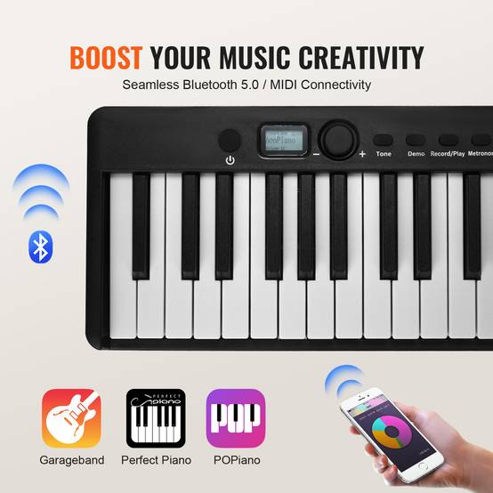 VEVOR Clavier Piano Pliable 88 Touches, Bluetooth/MIDI, Portable, Touches Sensibles, Rechargeable. - Image 6