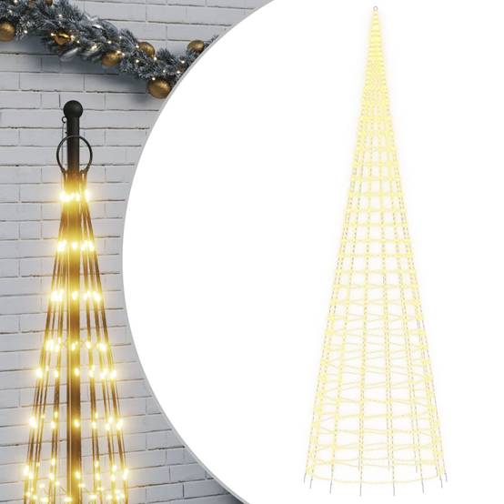 Grand Sapin pour Mât 3000 LED Décoration Jardin Extérieur 800cm Blanc Chaud – ComfortXL Outdoor Living - Image 2