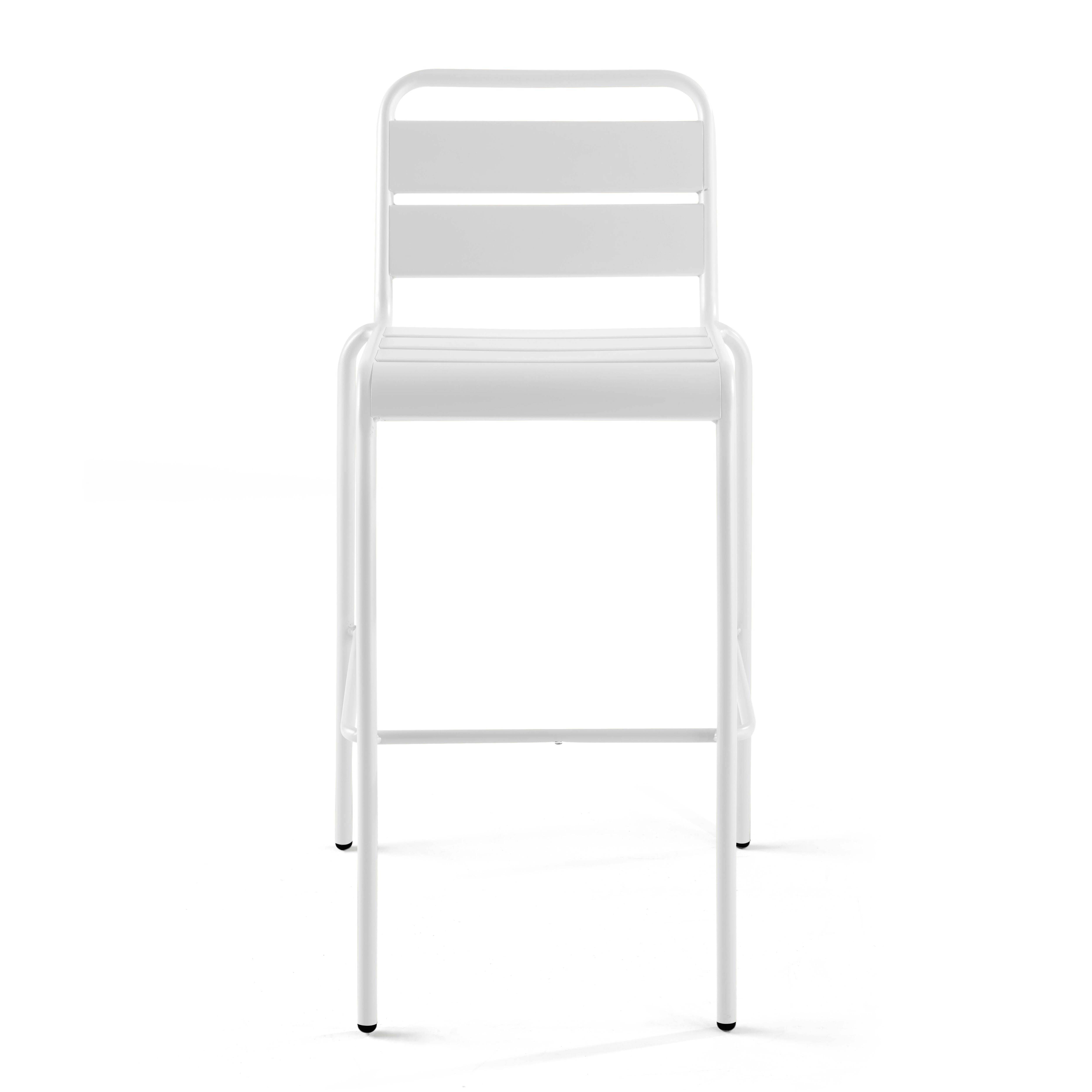 Oviala - Chaise de bar haute en métal blanc Palavas - Oviala - Image 5