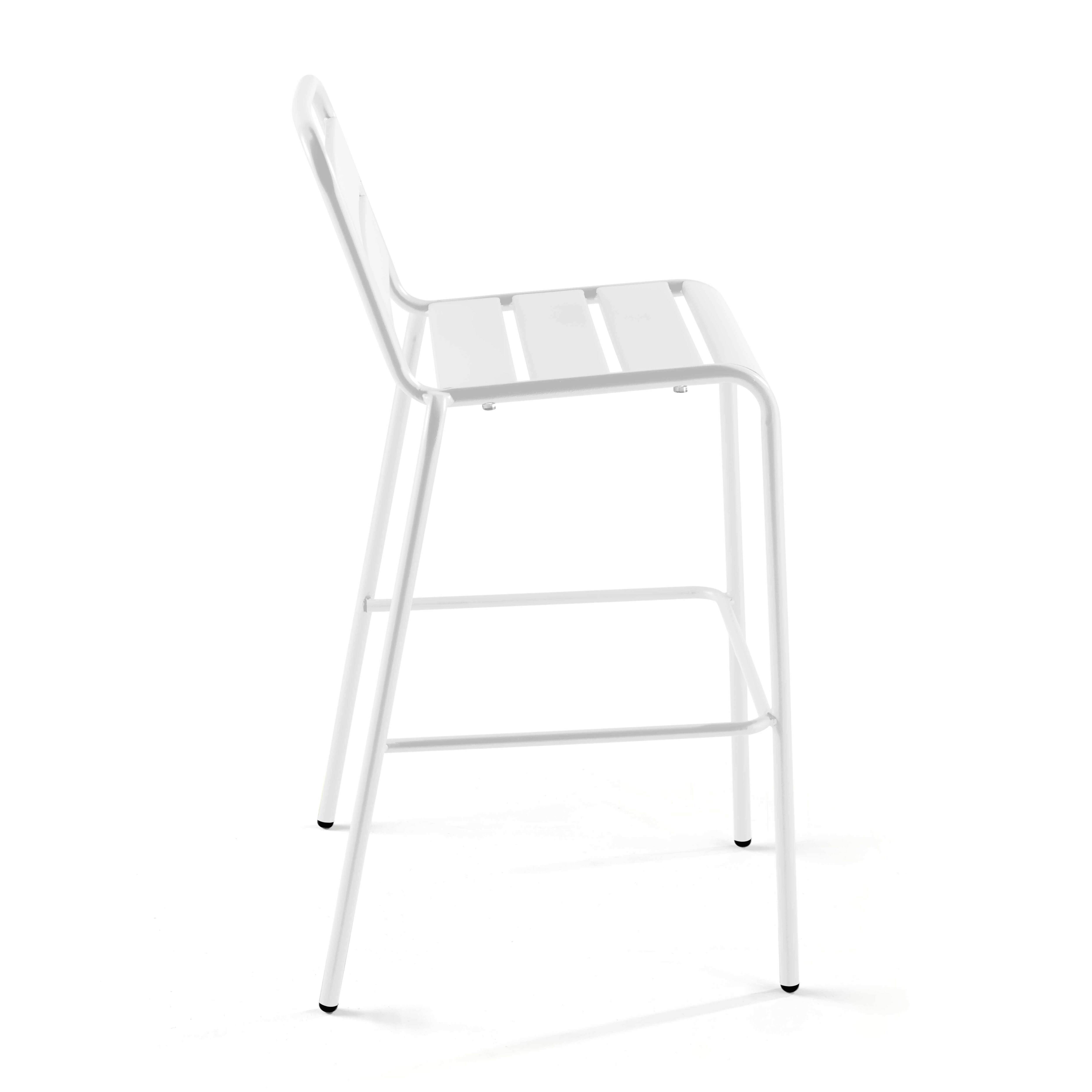 Oviala - Chaise de bar haute en métal blanc Palavas - Oviala - Image 4