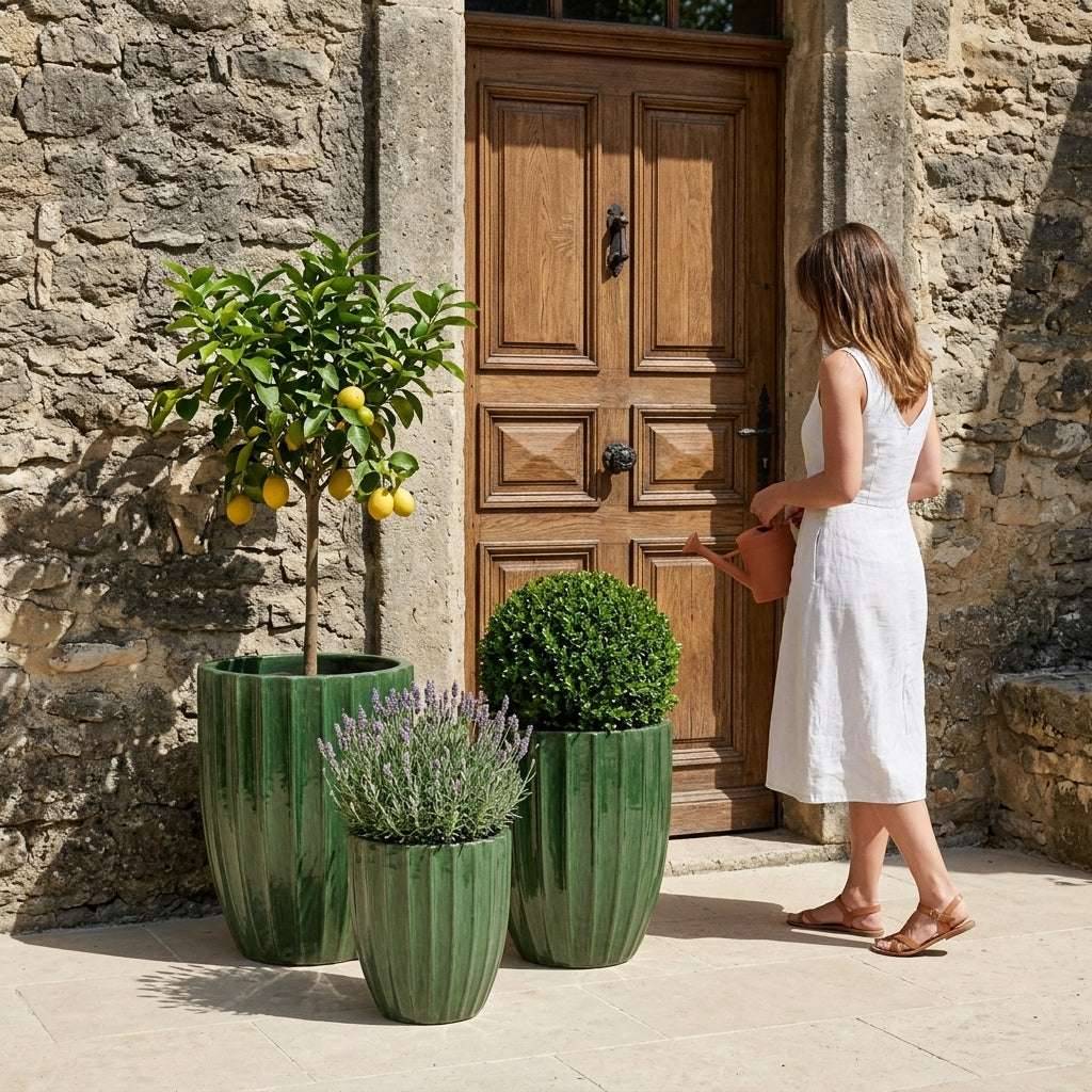 Provencelia - Pot HUGO 44x59cm vert jungle - Image 3